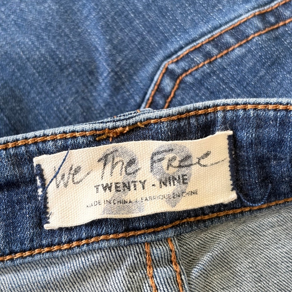 Free People Irreplacable Flare Jeans 29 Boho Blue High Rise Bell Bottom Denim - Picture 8 of 9